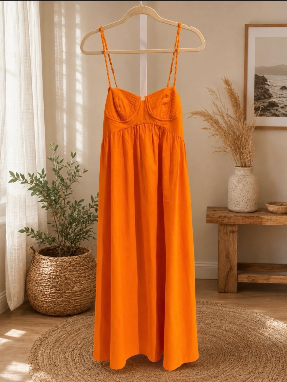 Farm Rio Cotton-poplin midi dress Sz L retail $245 NWT